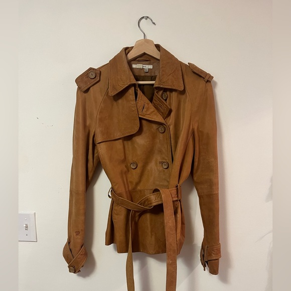 Zara Cognac Leather Jacket - Picture 1 of 6